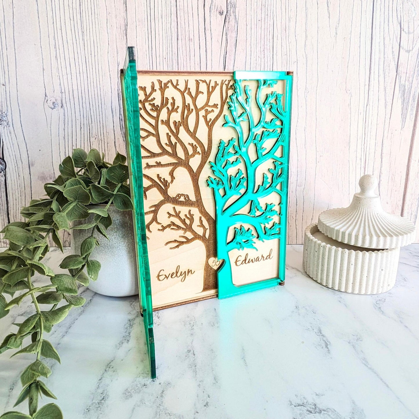 Emerald Wedding Anniversary 55th Wedding Anniversary Card - Tree Anniversary Card