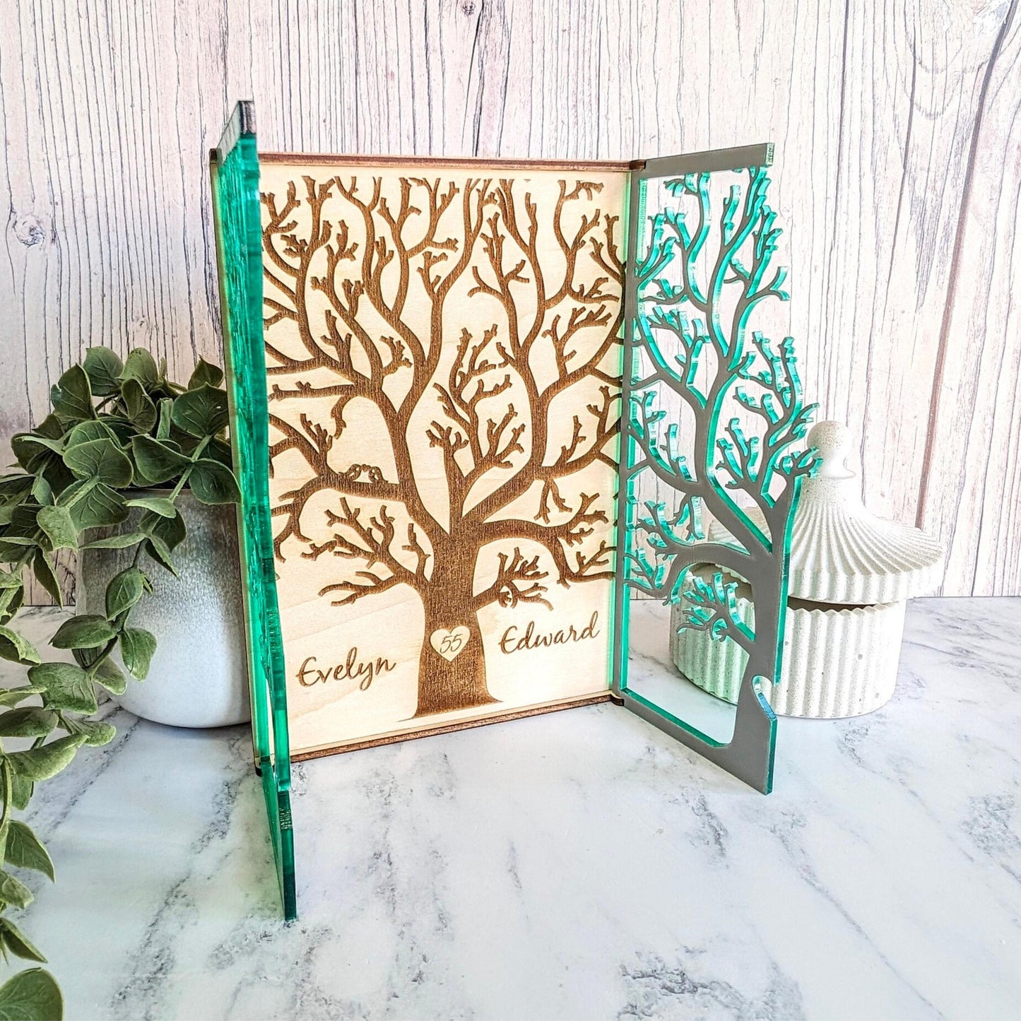 Emerald Wedding Anniversary 55th Wedding Anniversary Card - Tree Anniversary Card