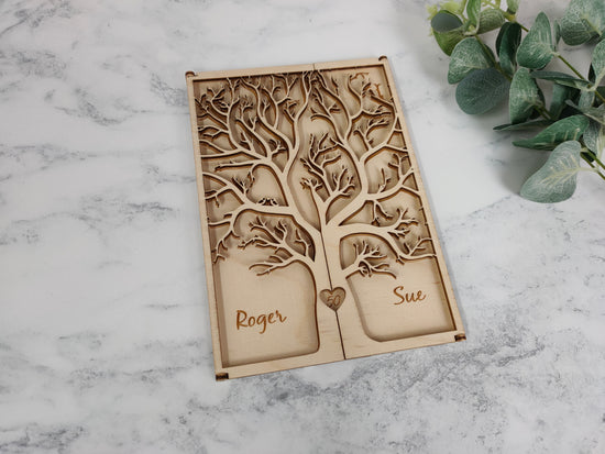 Wooden Engraved Card - Tree Anniversary