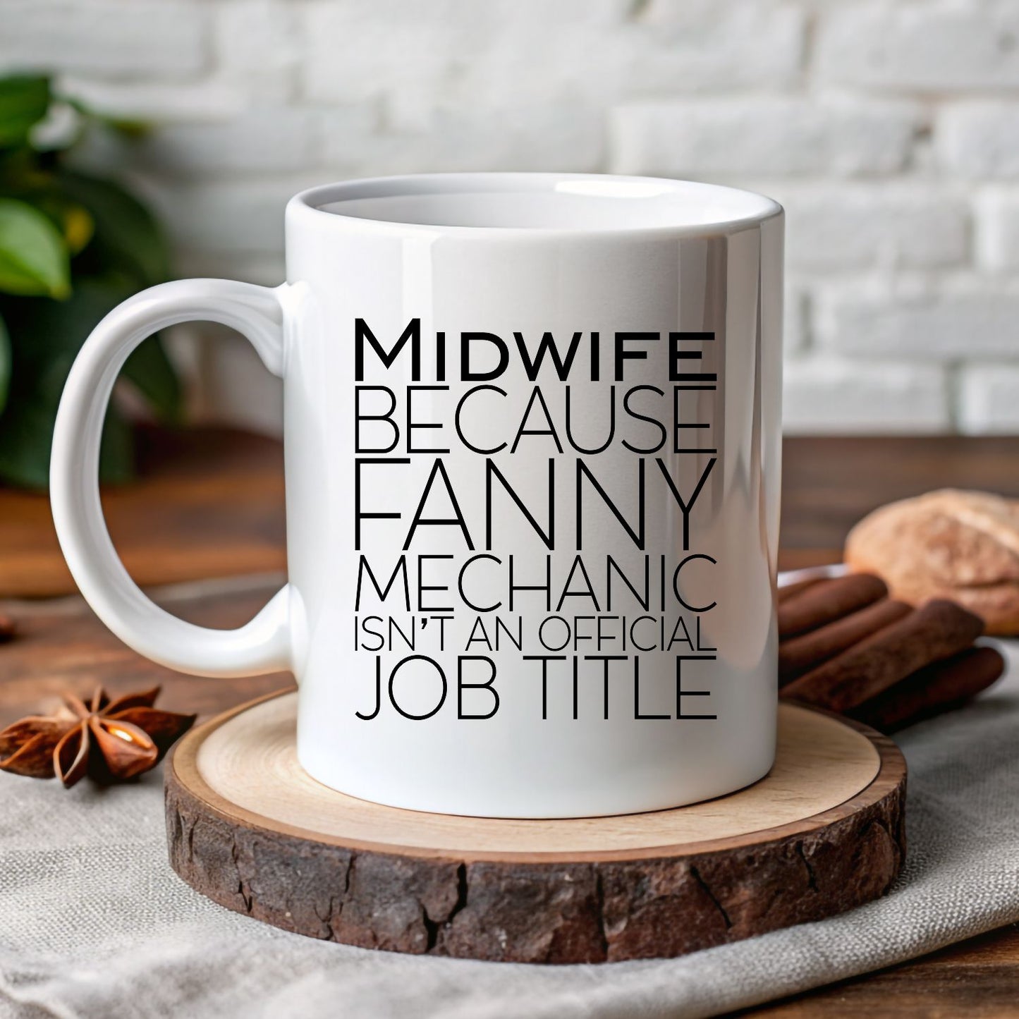 White 11oz Mug - Midwives - Because Professional Fanny Mechanic Isn't A Professional Job Title