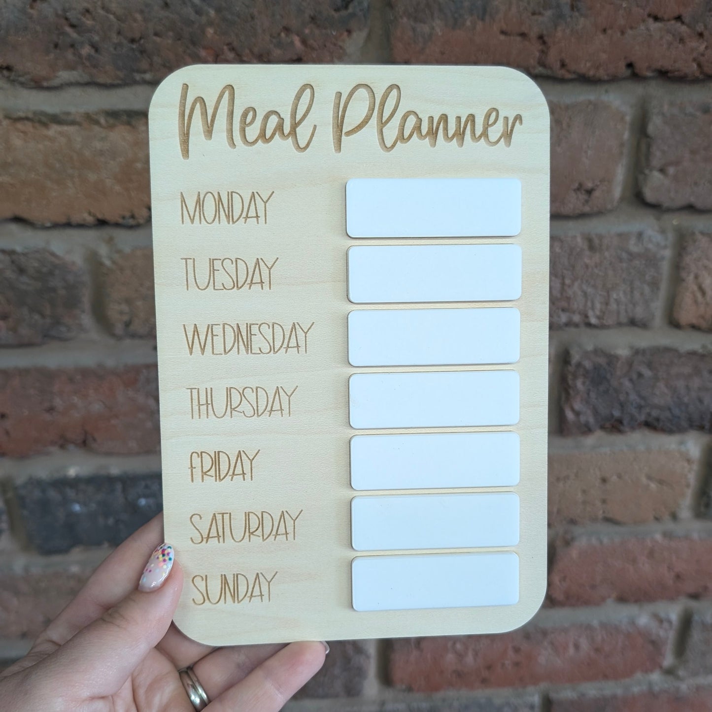 Wood and Acrylic Meal Planner - STAND INCLUDED