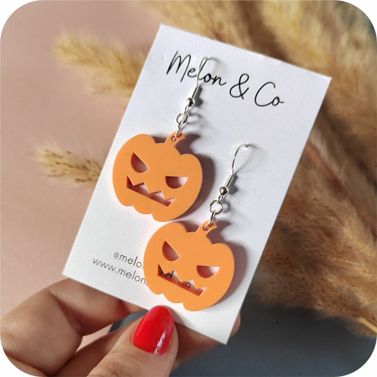 Acrylic Pumpkin Earrings