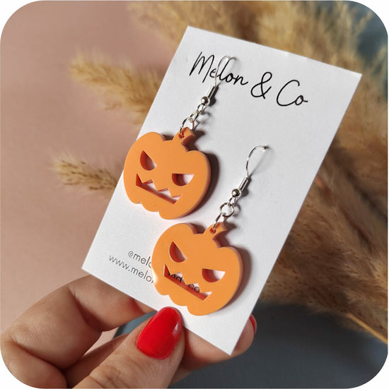 Acrylic Pumpkin Earrings