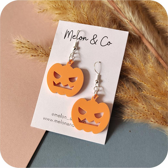 Acrylic Pumpkin Earrings