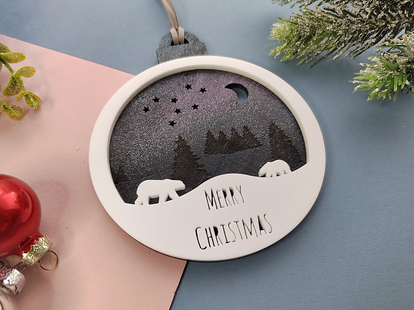 Personalised Polar Bear Christmas Bauble