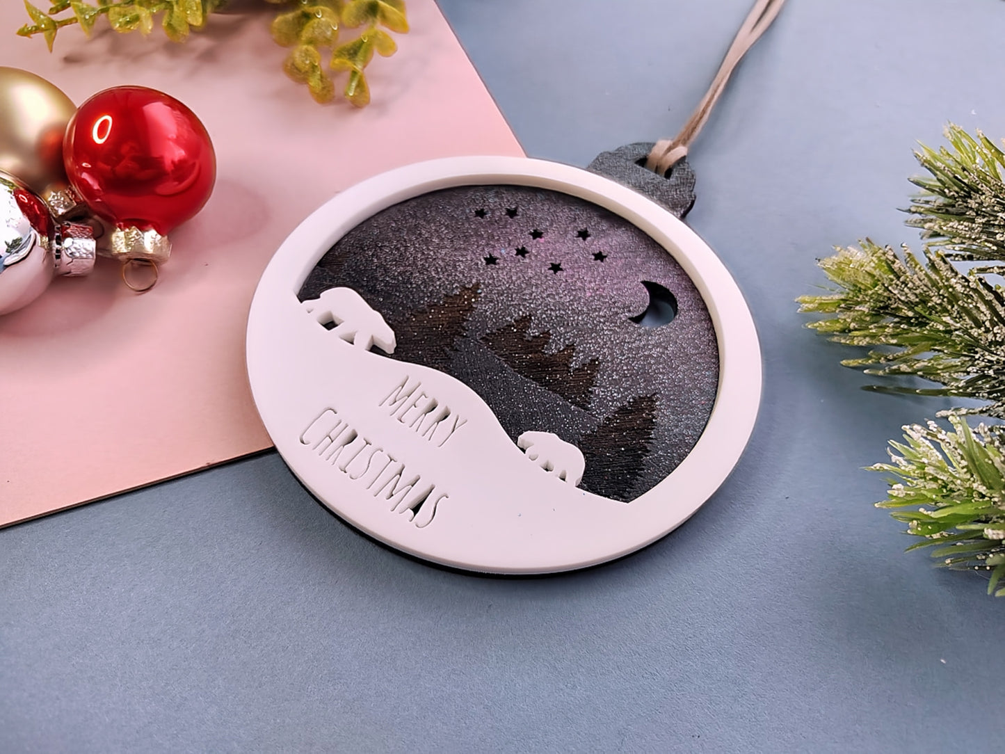 Personalised Polar Bear Christmas Bauble