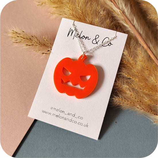 Acrylic Pumpkin Necklace