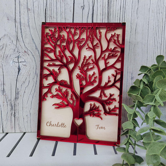 Ruby Wedding Anniversary Gift 40th Wedding Anniversary Card - Tree Anniversary Card