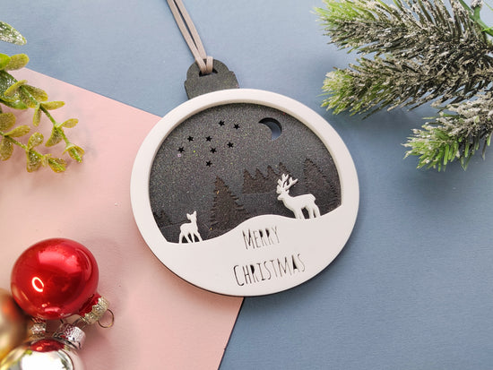 Personalised Stag Christmas Bauble