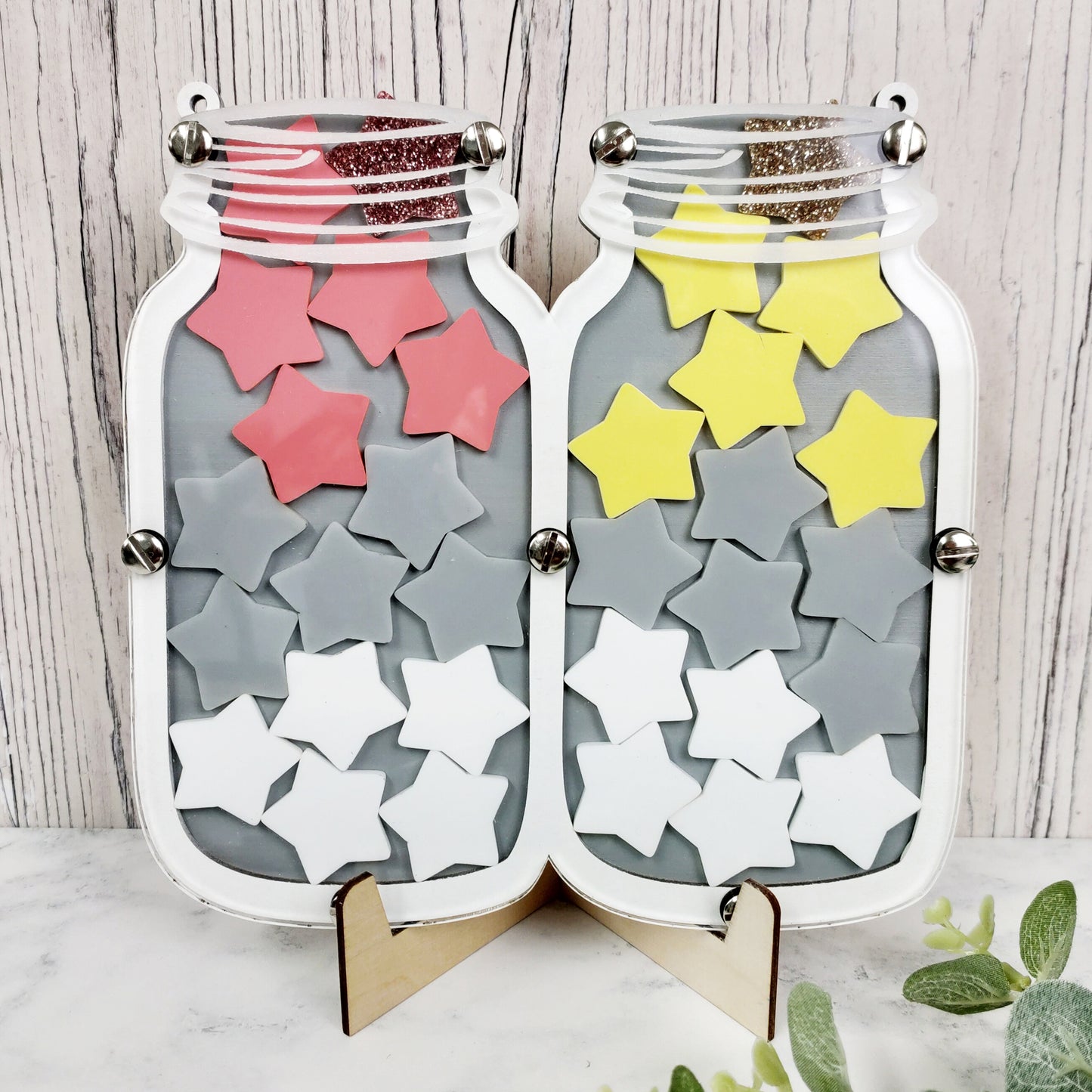 Double Grey and White Reward Jar