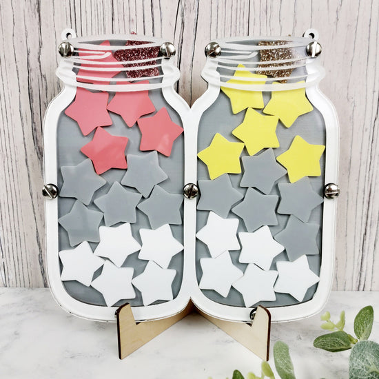 Double Grey and White Reward Jar