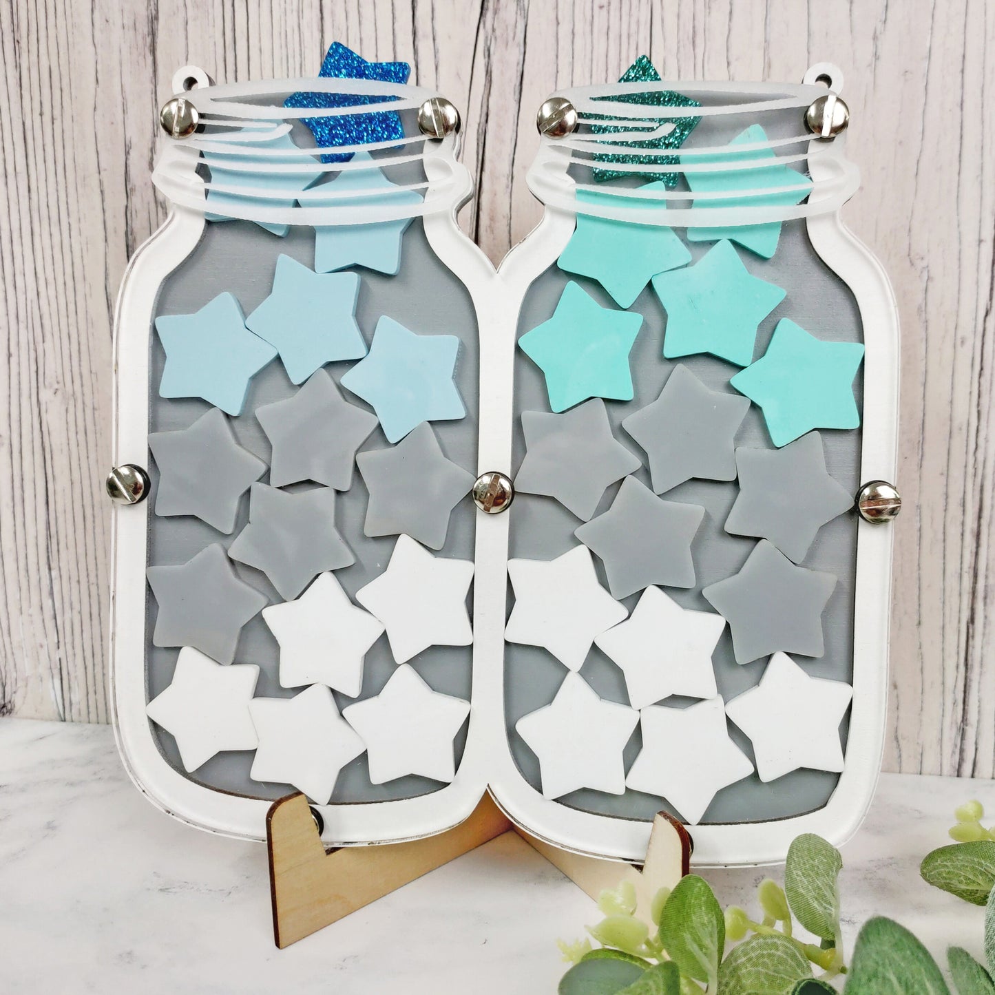 Double Grey and White Reward Jar