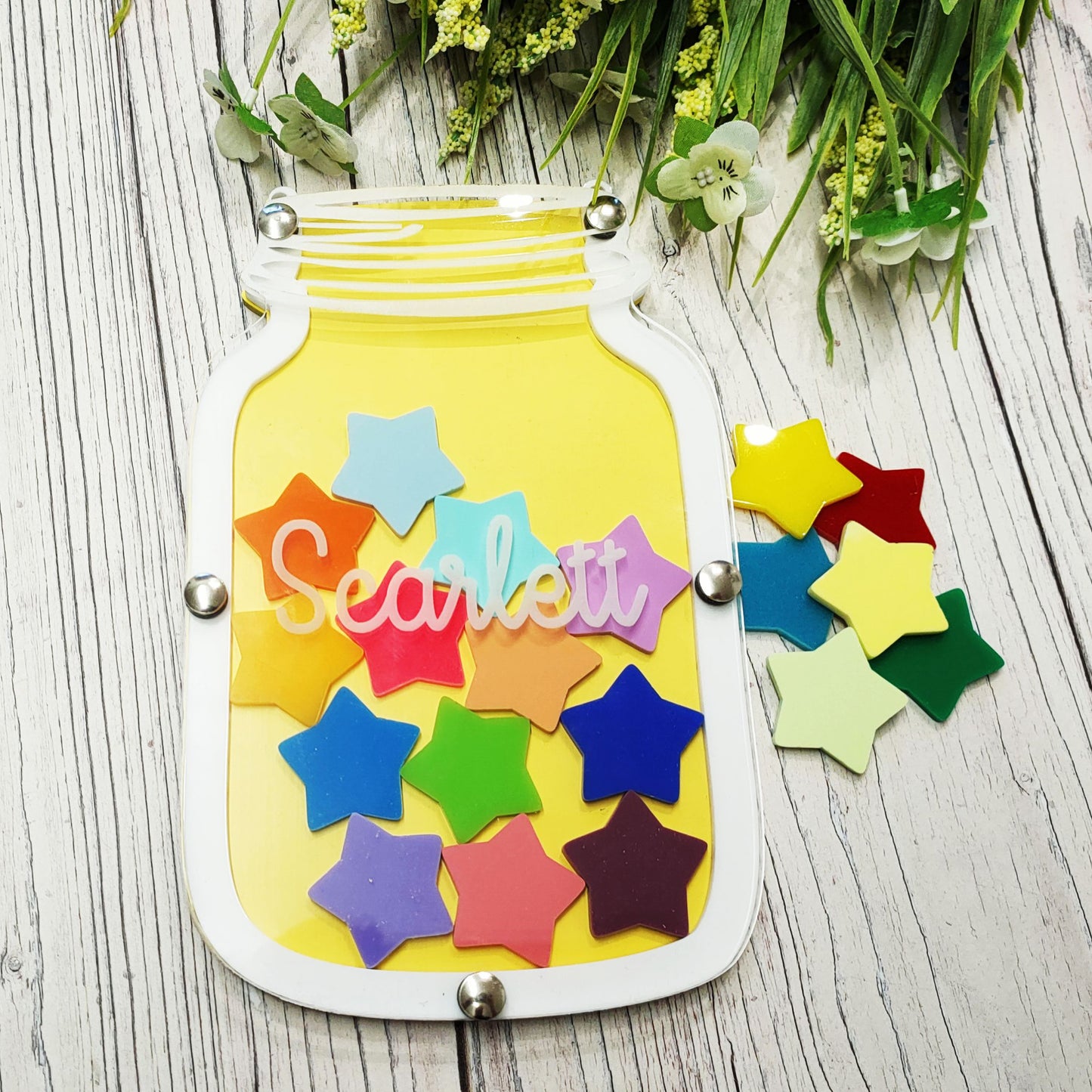 Yellow and White Reward Jar