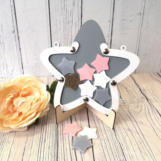 Grey and White Star Reward Jar