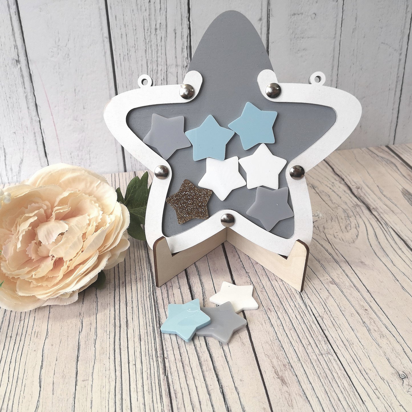 Grey and White Star Reward Jar