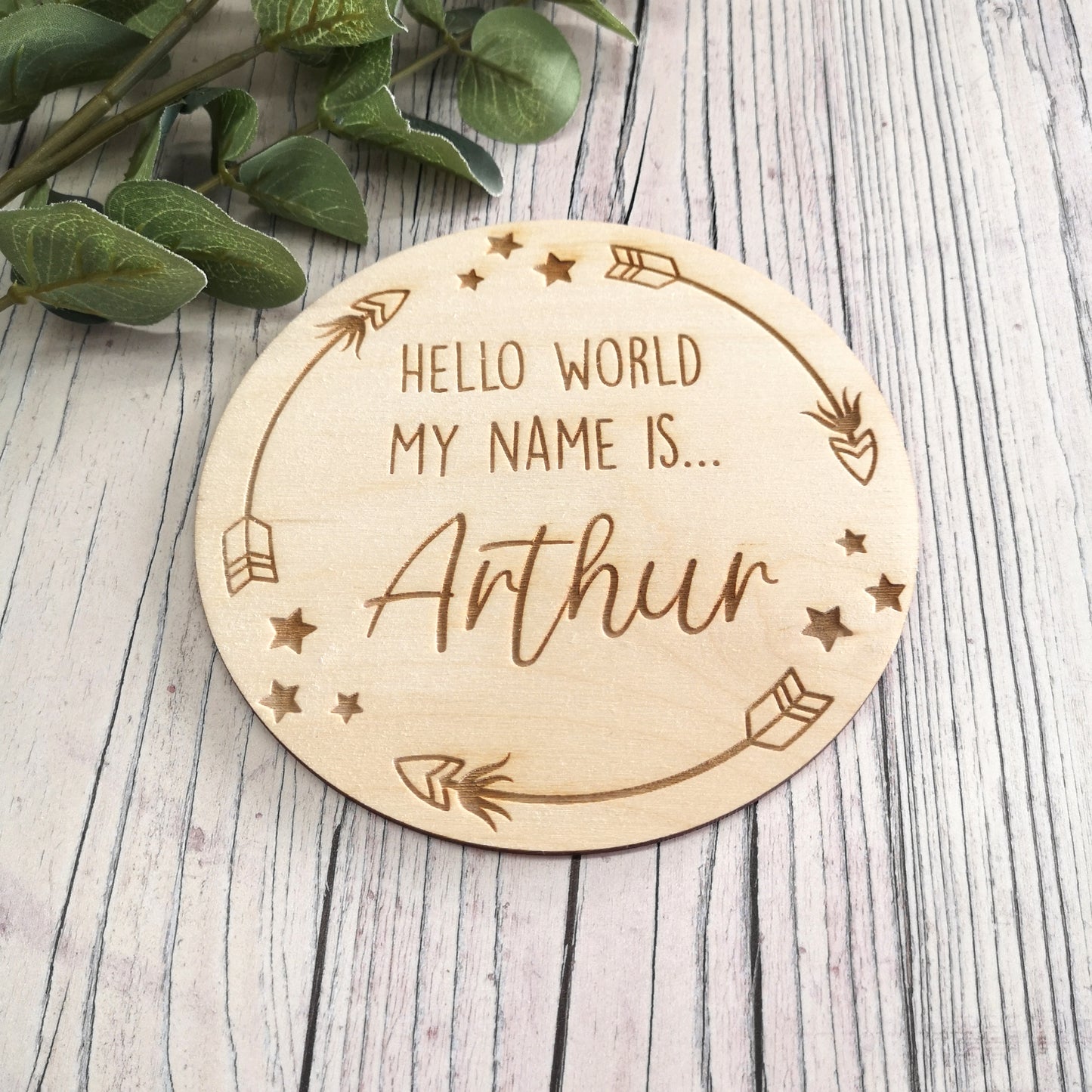 Birth Announcement Plaque - Stars and Arrows