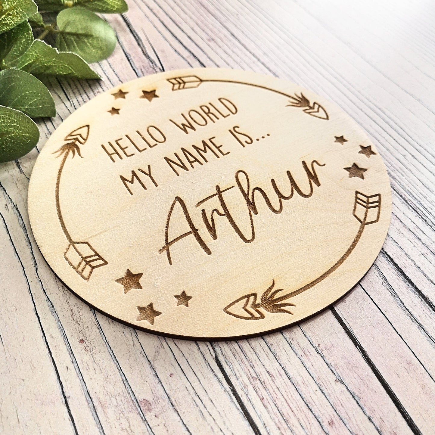 Birth Announcement Plaque - Stars and Arrows