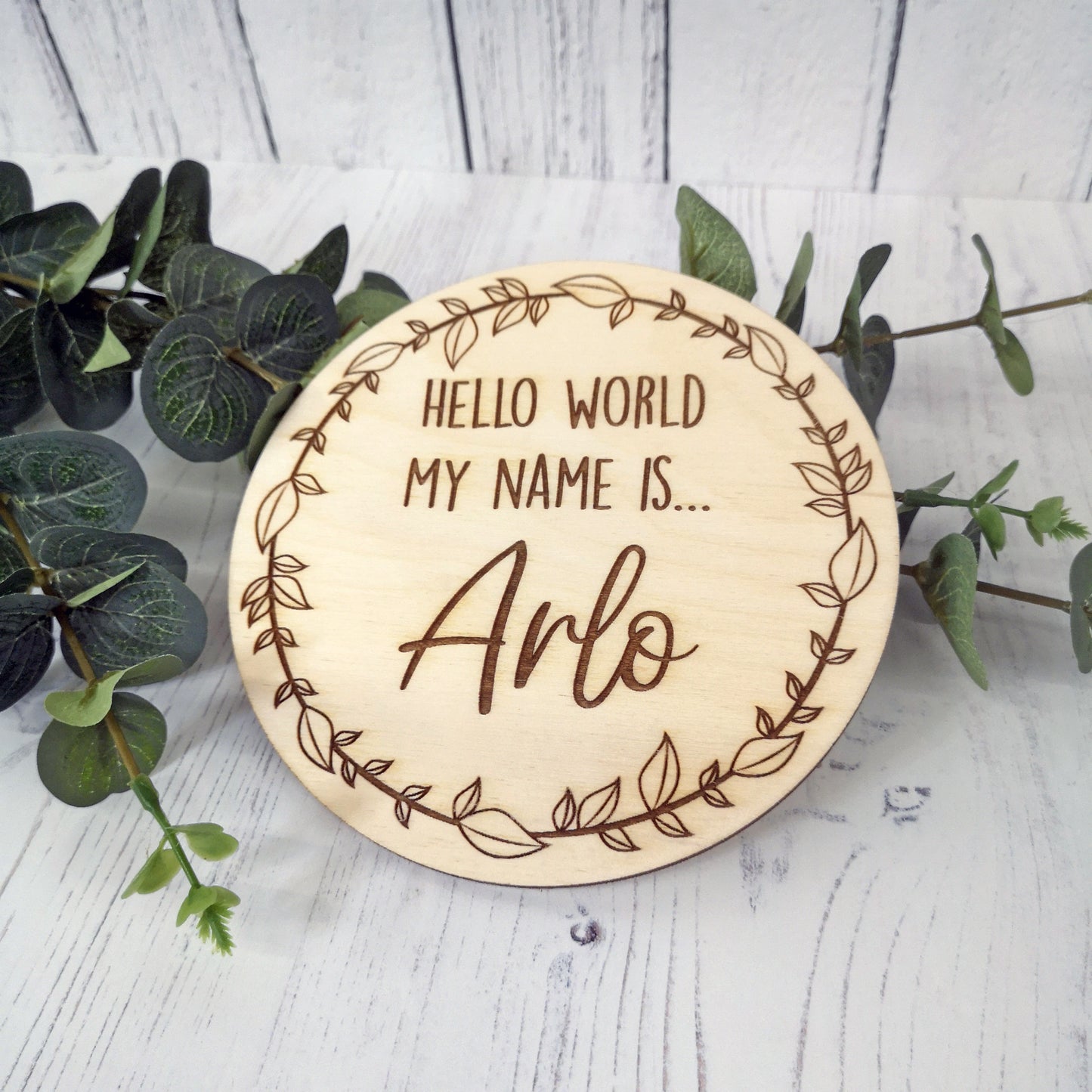 Birth Announcement Plaque - Floral