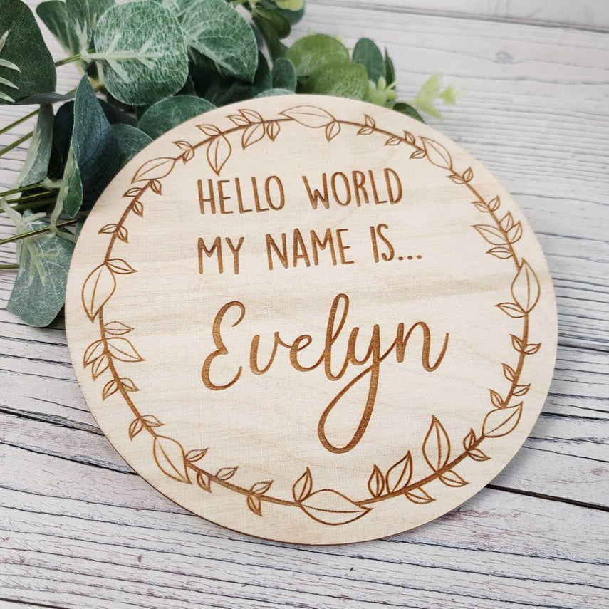 Birth Announcement Plaque - Floral