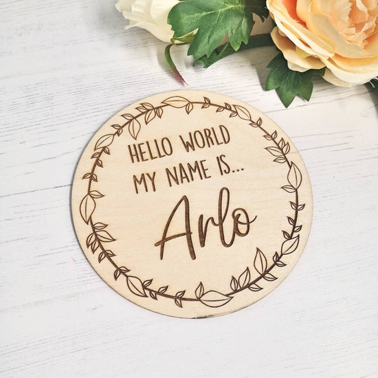 Birth Announcement Plaque - Floral