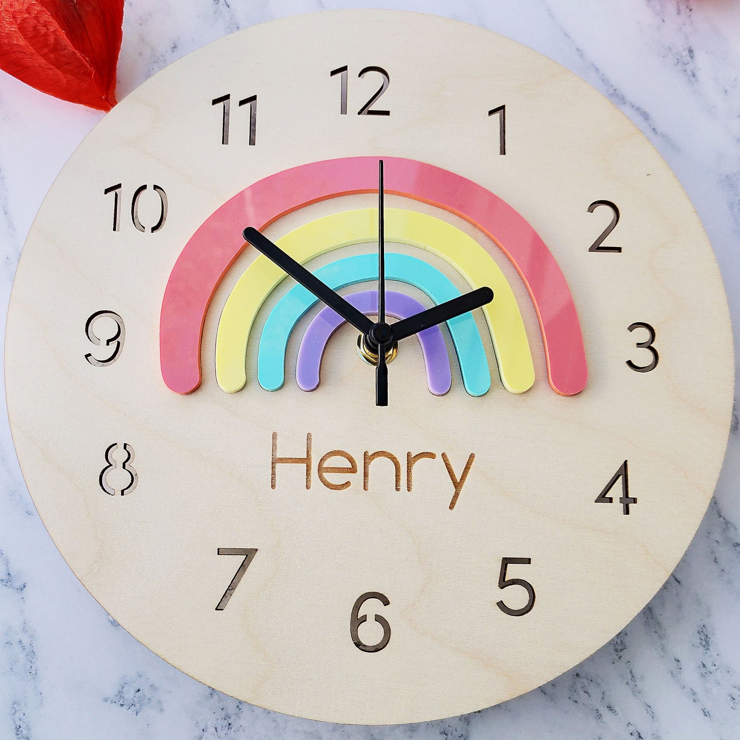 Pastel Rainbow Clock