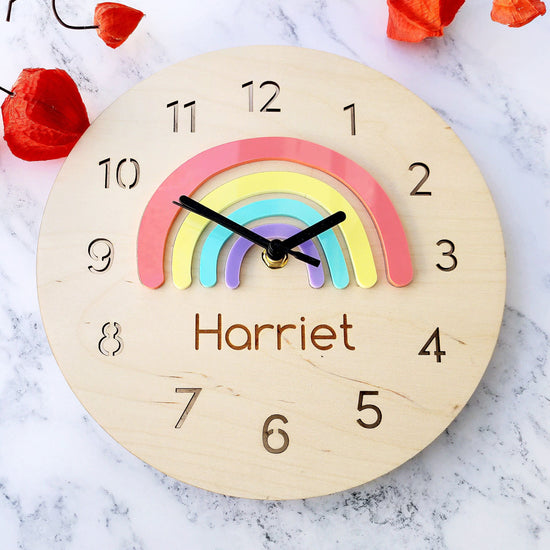 Pastel Rainbow Clock