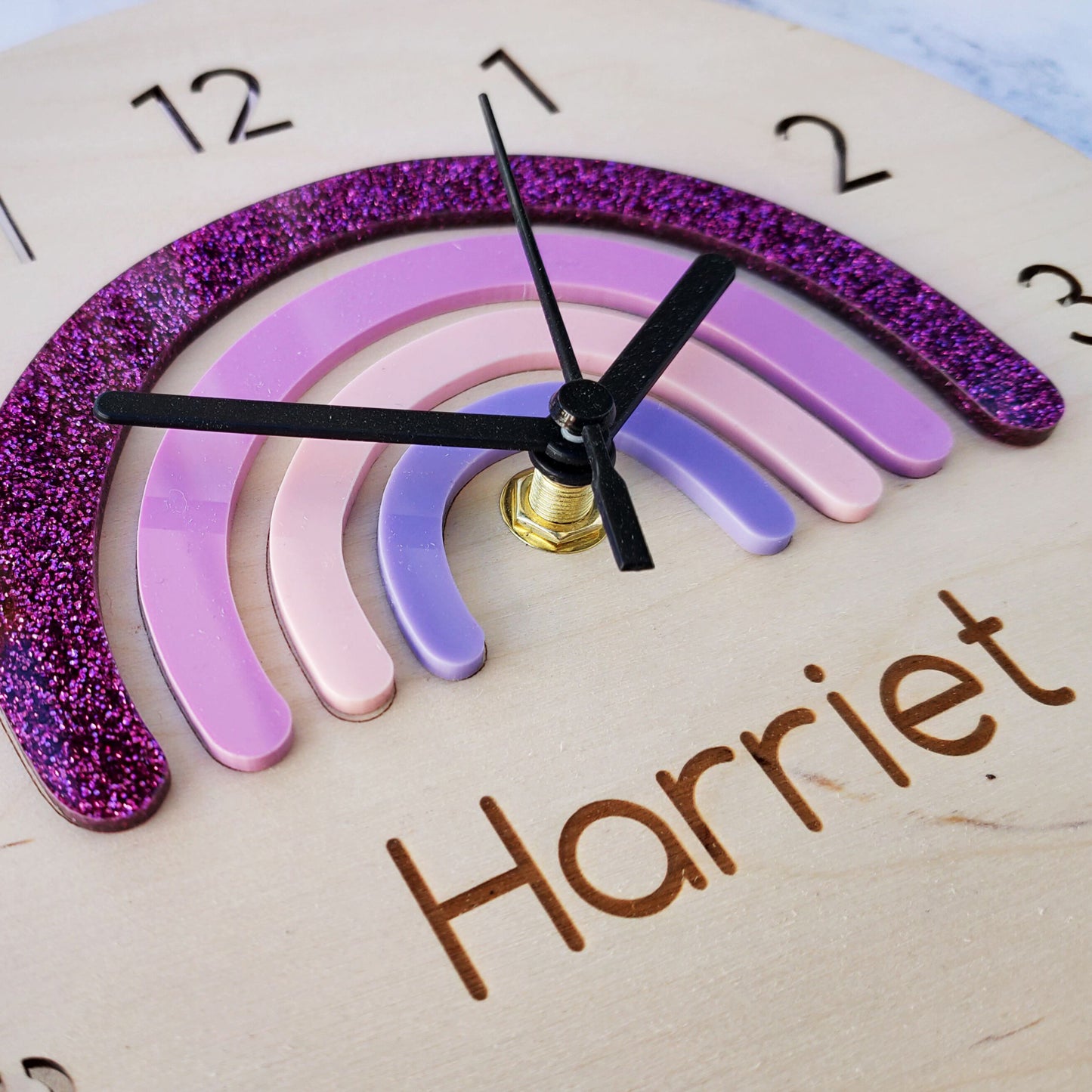 Purple Rainbow Clock