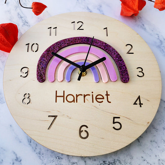 Purple Rainbow Clock