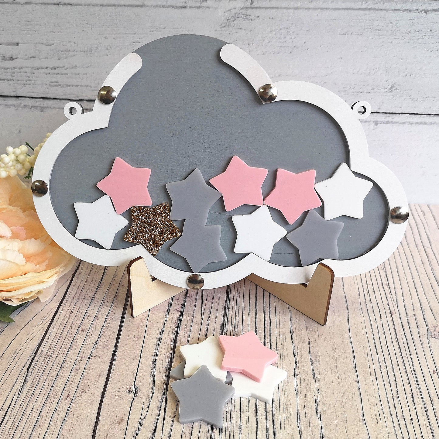 Grey and White Cloud Reward Jar