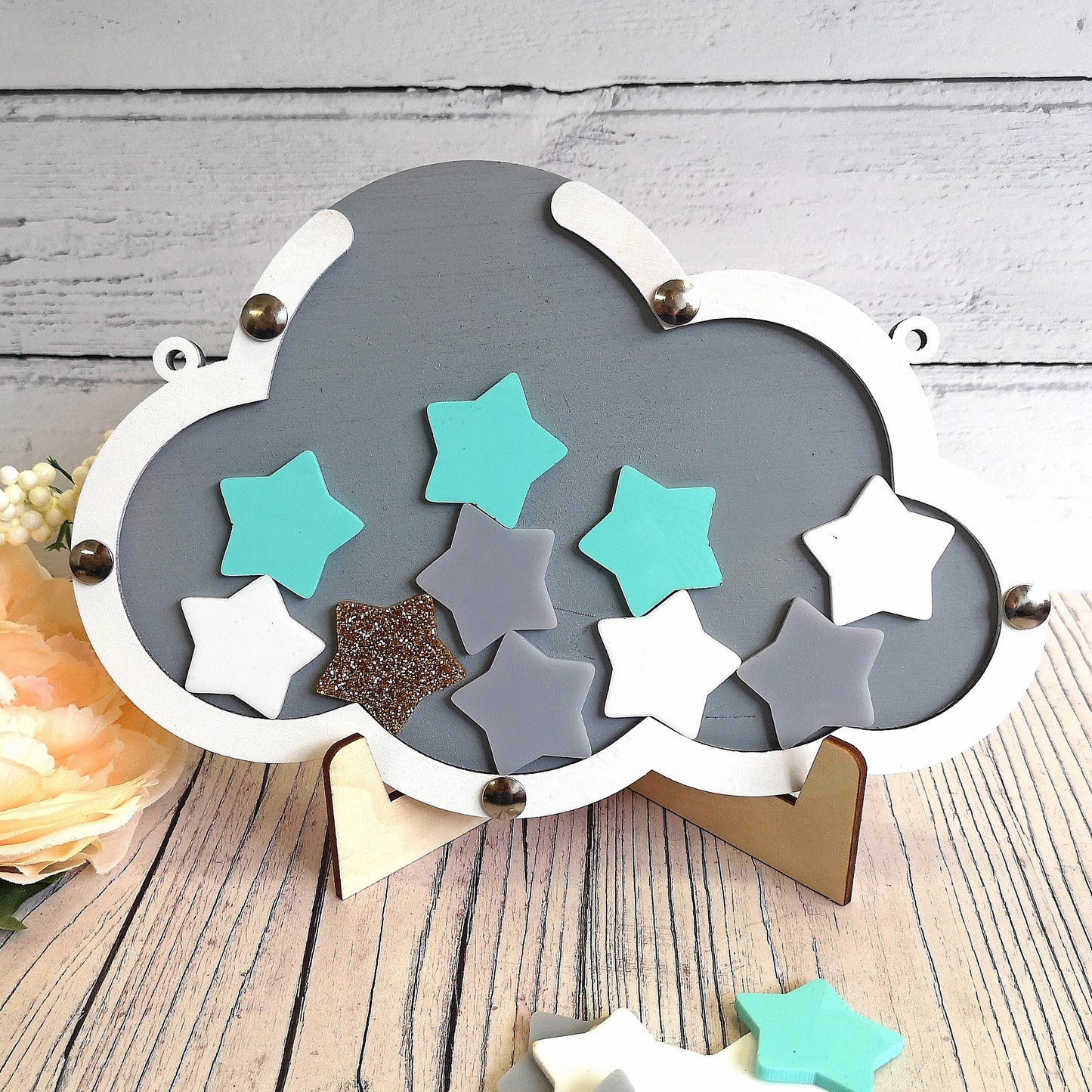 Grey and White Cloud Reward Jar