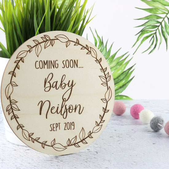 Baby Announcement Plaque - Floral