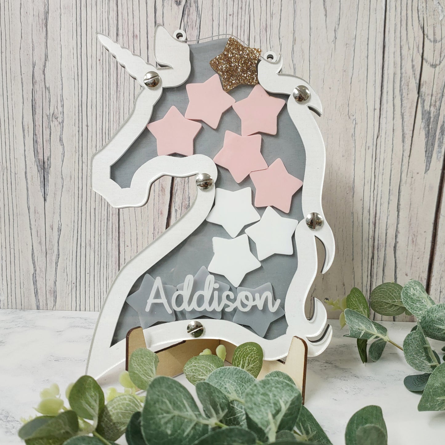 Grey and White Unicorn Reward Jar