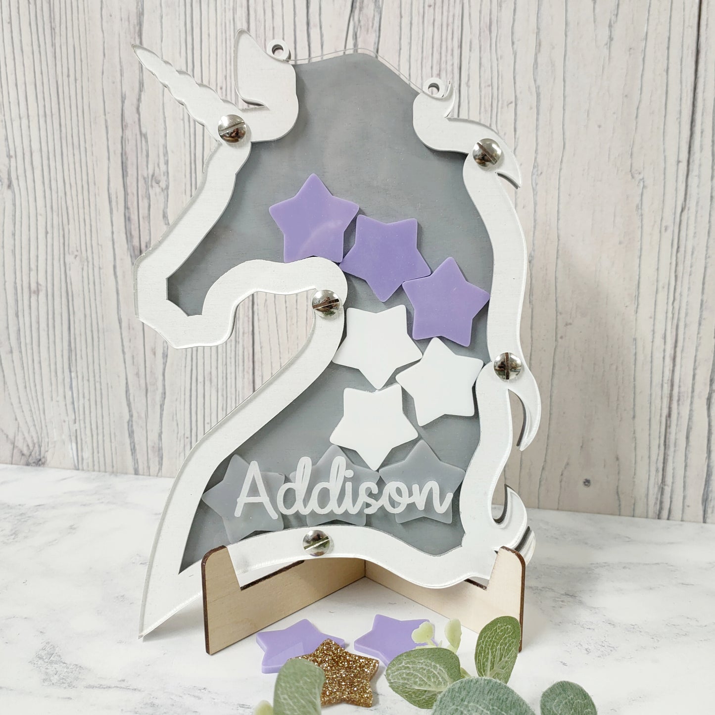 Grey and White Unicorn Reward Jar