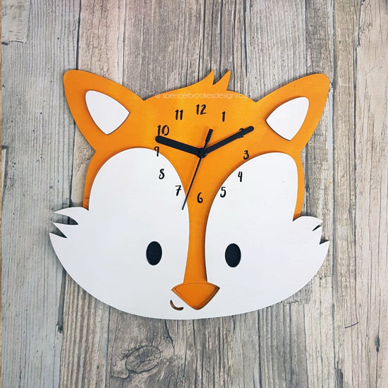 Orange Fox Clock