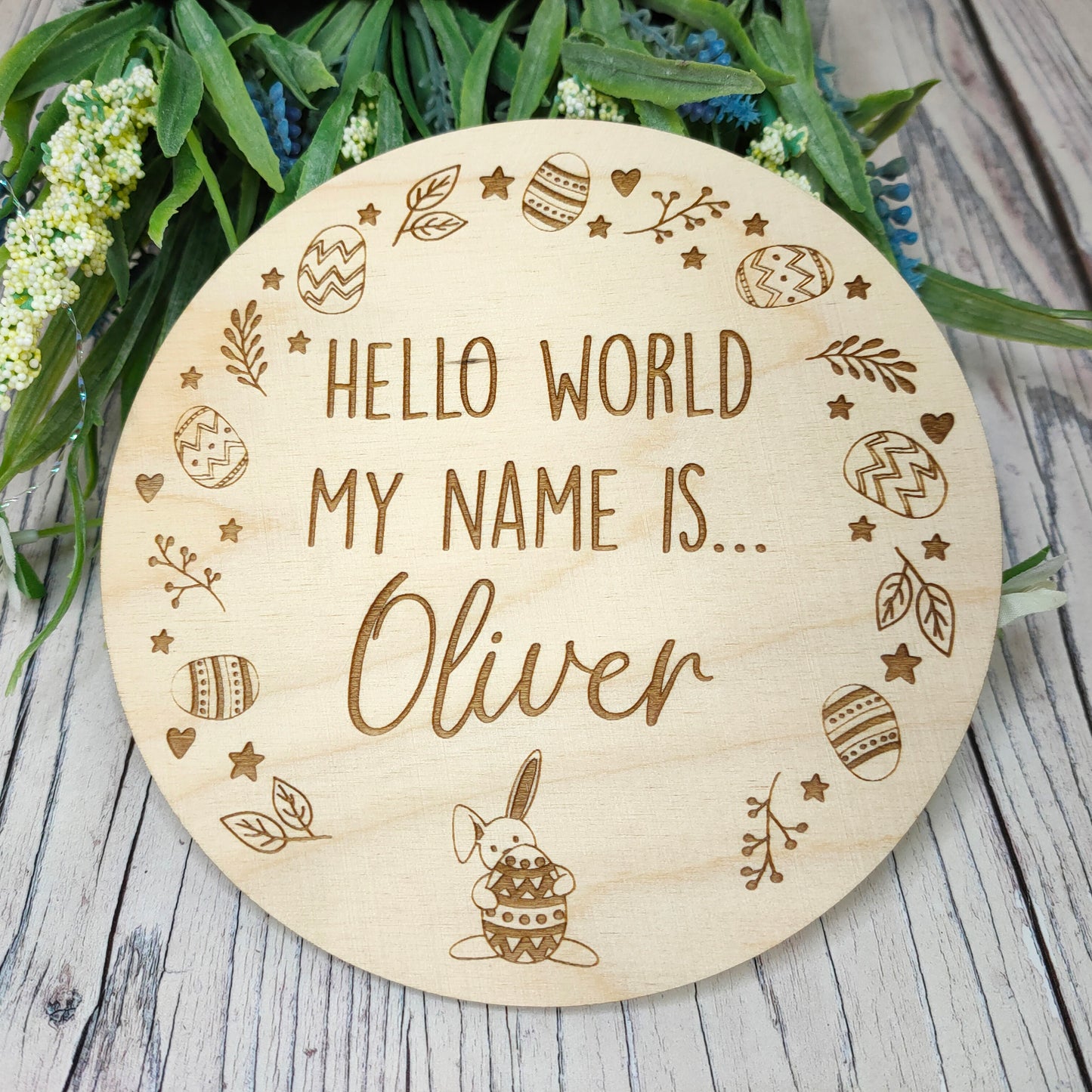 Birth Announcement Plaque - Easter