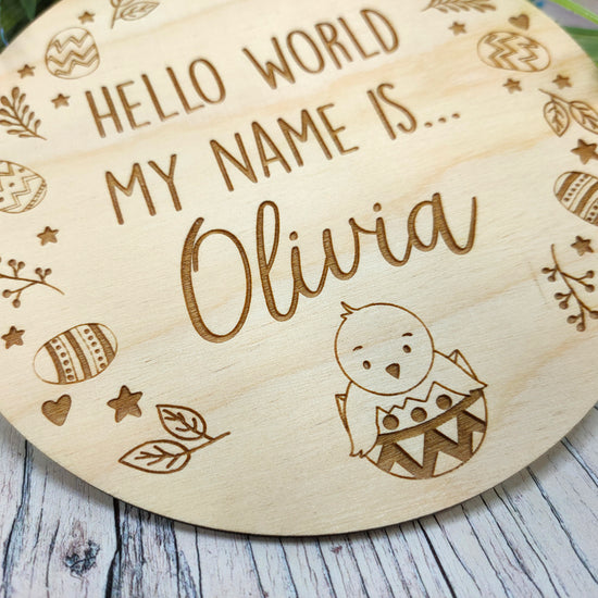 Birth Announcement Plaque - Easter