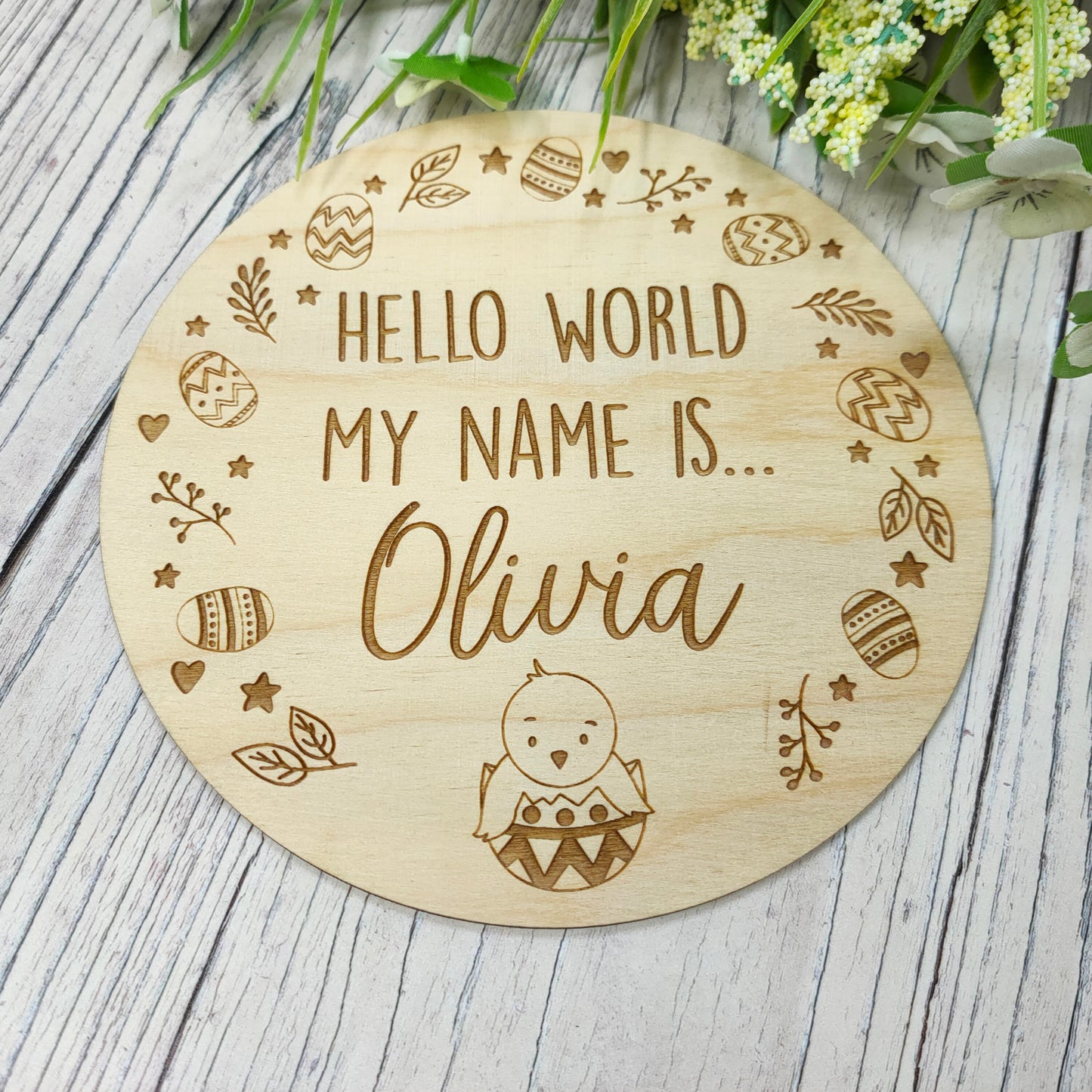 Birth Announcement Plaque - Hello World