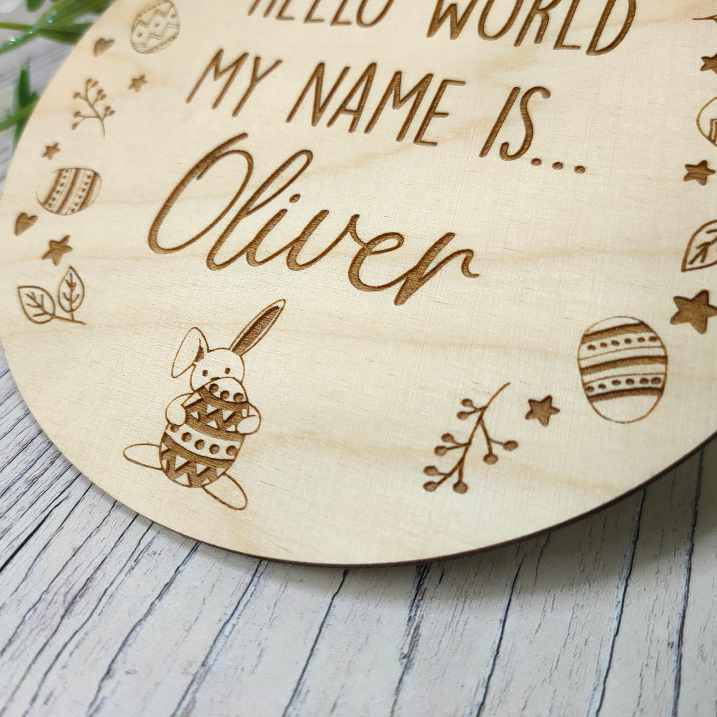 Birth Announcement Plaque - Easter