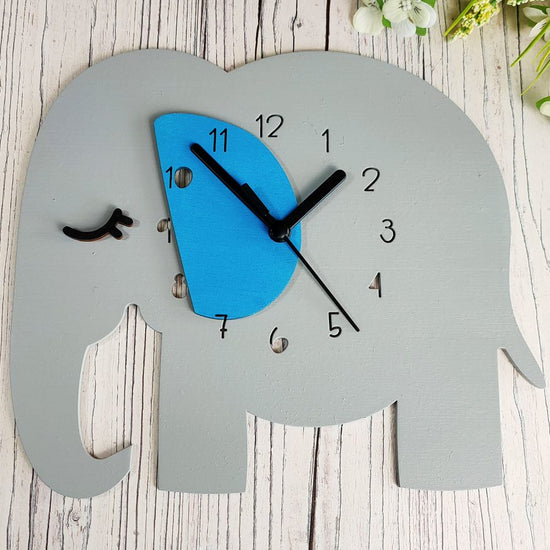 Grey Elephant Clock