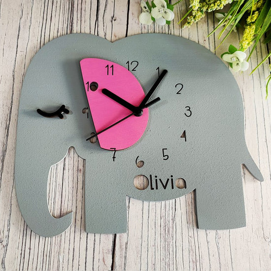 Grey Elephant Clock