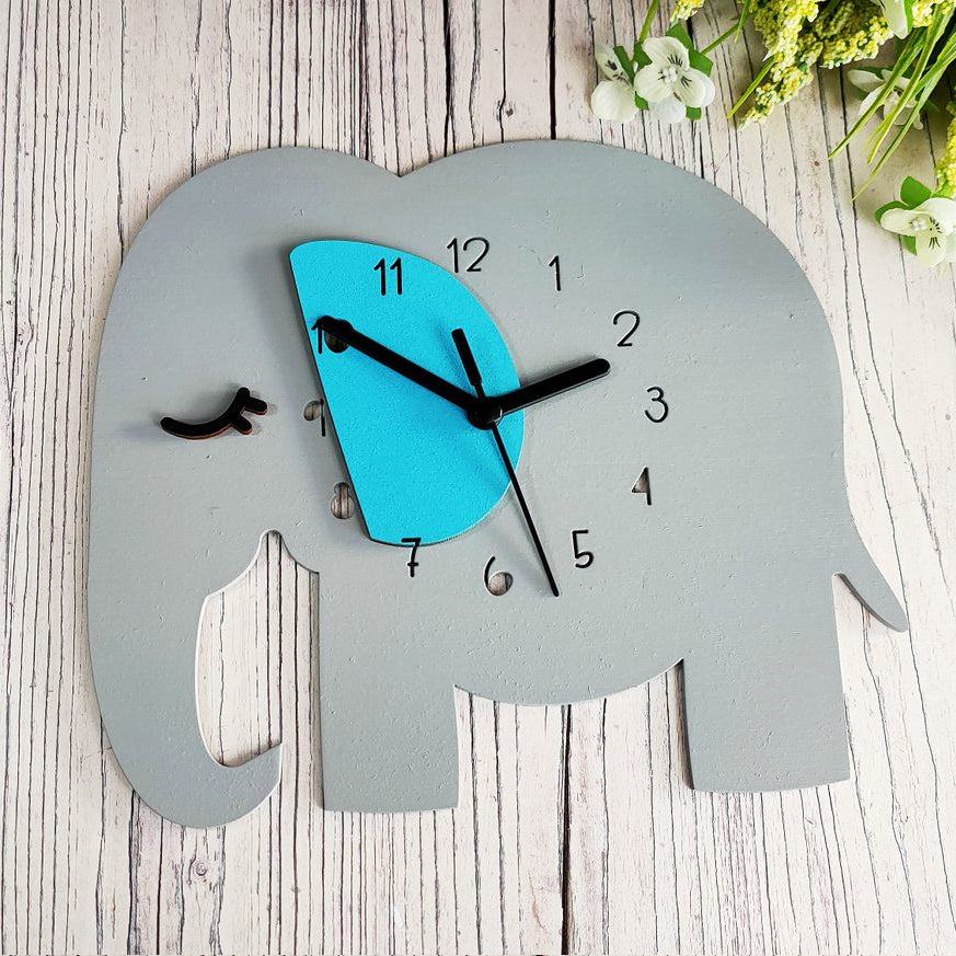 Grey Elephant Clock