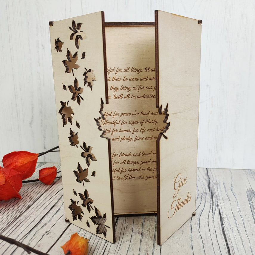 Wooden Engraved Card - Thanksgiving